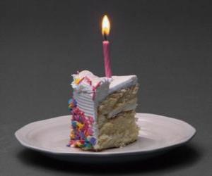 Puzzle Γενέθλια τούρτα με αναμμένο κερί